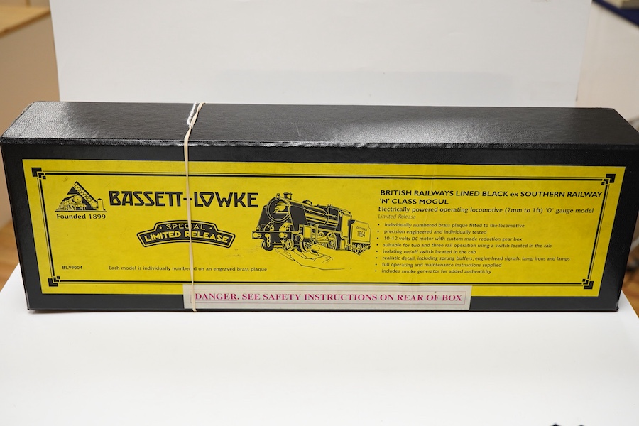 A boxed Bassett-Lowke by Corgi 0 gauge tinplate BR N class 2-6-0 tender locomotive, 31407, intended for two or three rail running (the pick ups for the centre rail and switch in the cab have been removed), (BL99004)
